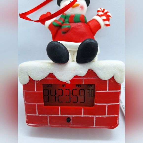 Countdown To Christmas Clock Ornament Snowman Chimney Old Christmas Tree‎ Shops - Picture 2 of 7